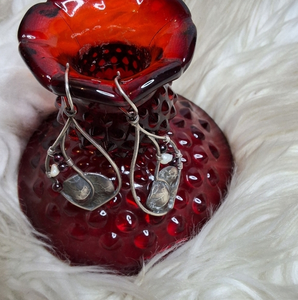 Vintage Sterling leaves earrings‎ - Picture 6 of 10